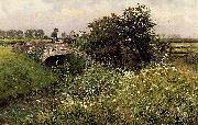 Emile Claus A Meeting on the Bridge oil on canvas
